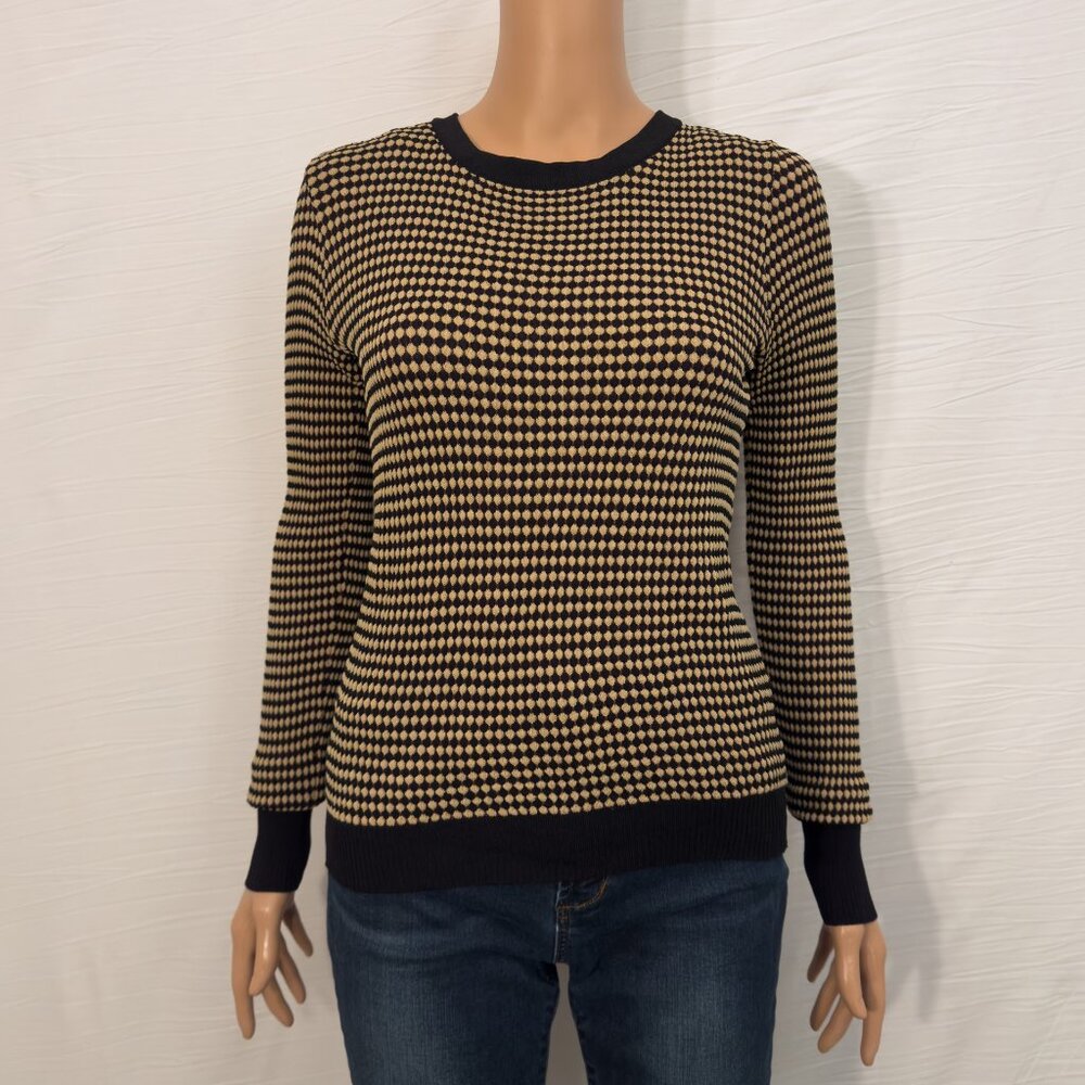 ZARA Knit Geometric Threaded Diamond Textured Pattern Sweater | Size M